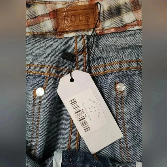 NWT POL  Y2K Distressed MidRise Ripped Straight Leg Jeans SzM W27 - Picture 3 of 10